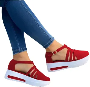 Sandals for Women Dressy, Summer Sandals for Women Strappy Platform Sandals Close Toe Wedge Shoes Comfy Sandals
