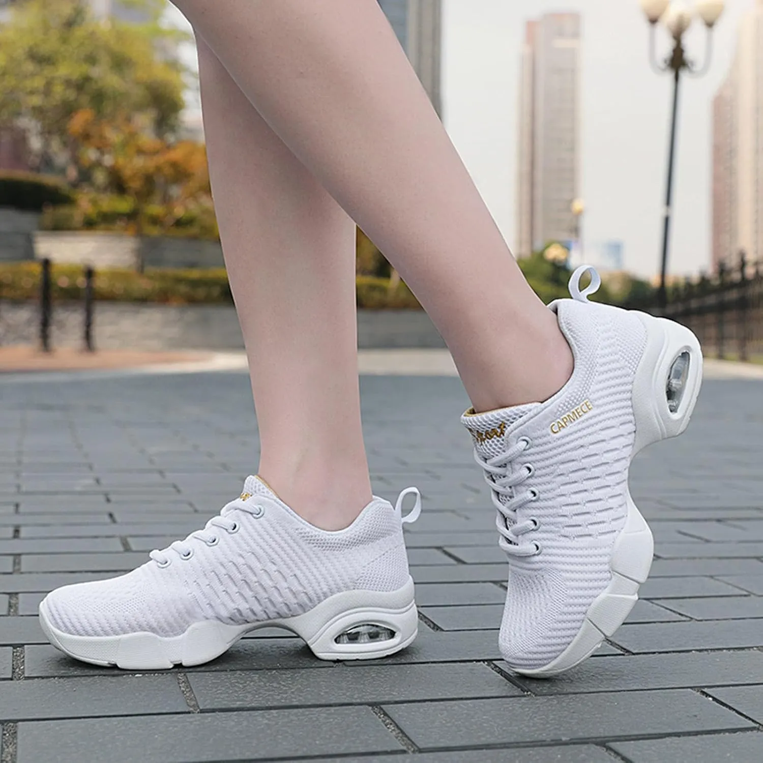 SECHRITE Womens Mens Jazz Dance Sneakers Lace Up Split Sole Dance Shoes