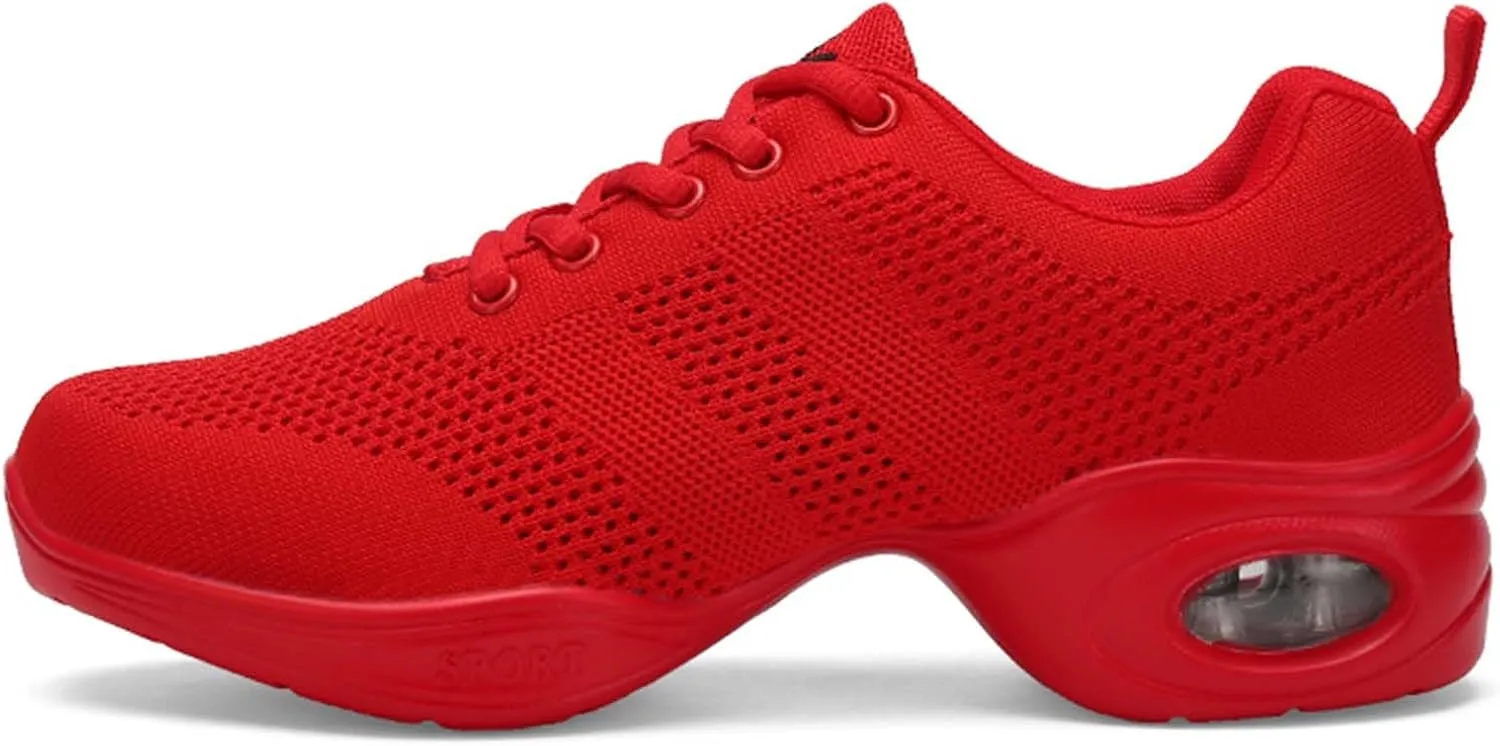SECHRITE Womens Mens Jazz Dance Sneakers Lace Up Split Sole Dance Shoes