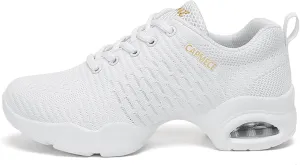 SECHRITE Womens Mens Jazz Dance Sneakers Lace Up Split Sole Dance Shoes