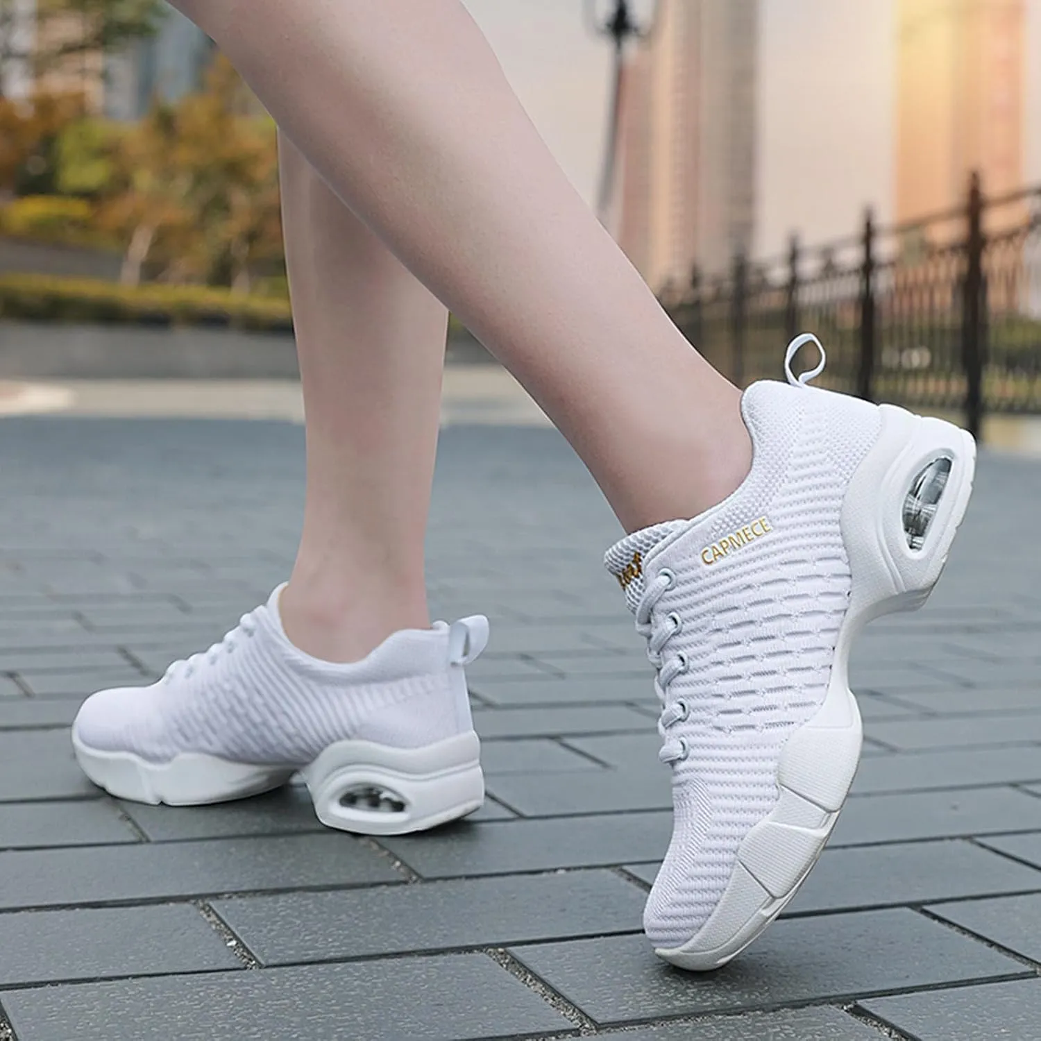 SECHRITE Womens Mens Jazz Dance Sneakers Lace Up Split Sole Dance Shoes