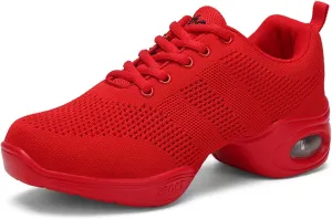 SECHRITE Womens Mens Jazz Dance Sneakers Lace Up Split Sole Dance Shoes