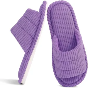 shevalues Summer House Slippers for Women Men Breathable Waffle Indoor Slippers Slip-on Open Toe Home Shoes