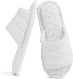 shevalues Summer House Slippers for Women Men Breathable Waffle Indoor Slippers Slip-on Open Toe Home Shoes