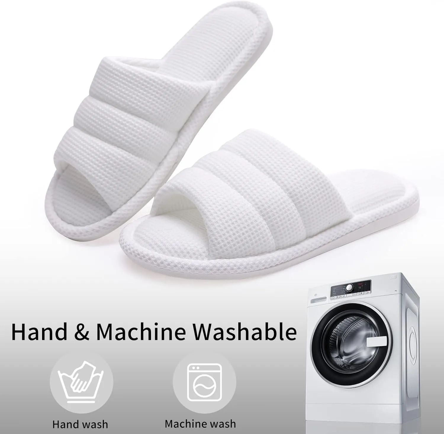 shevalues Summer House Slippers for Women Men Breathable Waffle Indoor Slippers Slip-on Open Toe Home Shoes