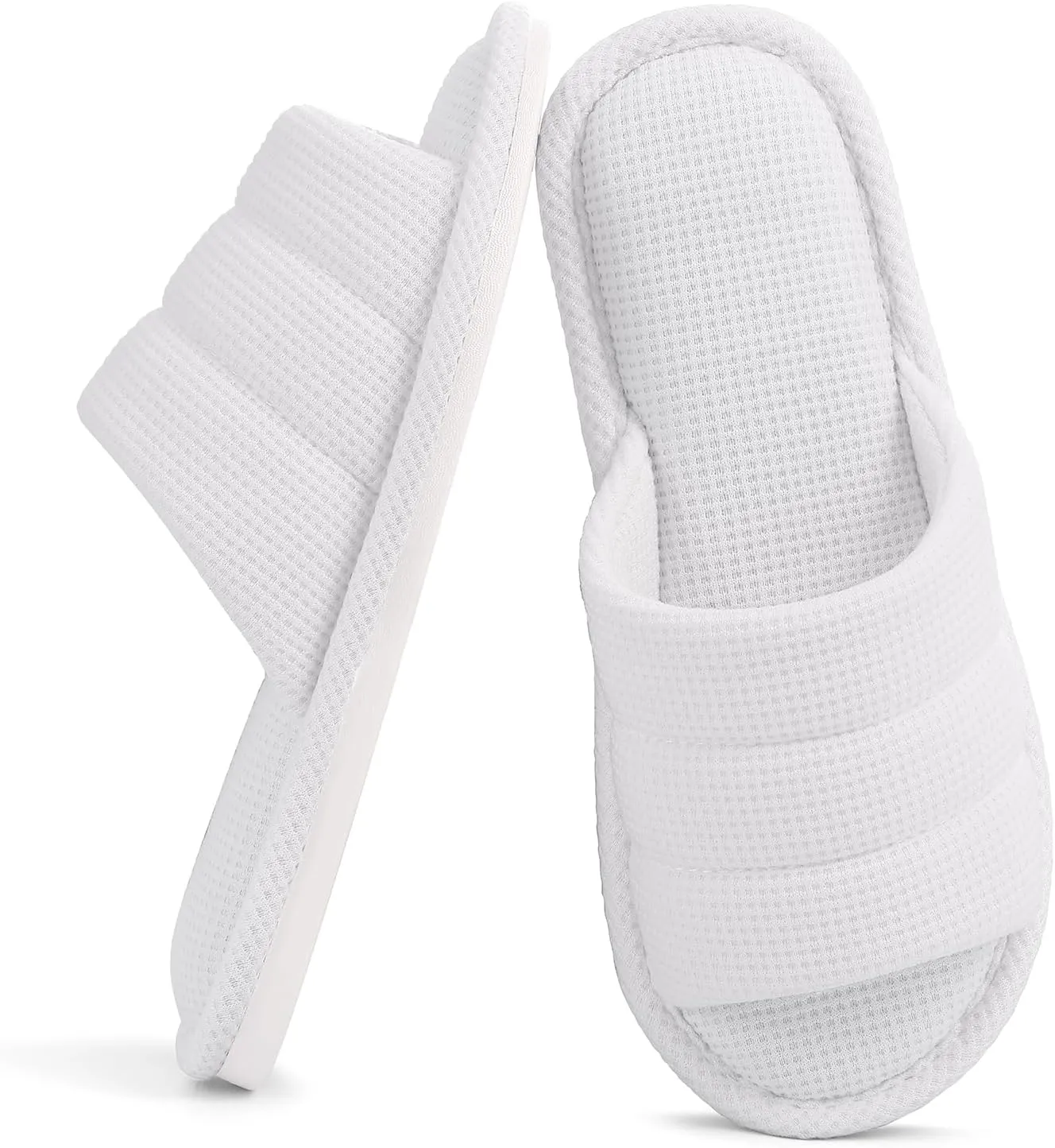 shevalues Summer House Slippers for Women Men Breathable Waffle Indoor Slippers Slip-on Open Toe Home Shoes