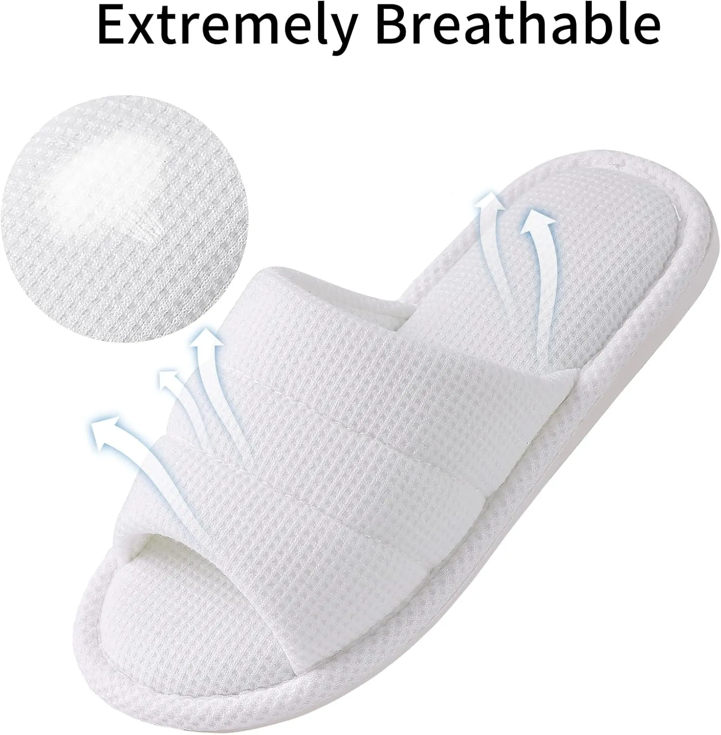 shevalues Summer House Slippers for Women Men Breathable Waffle Indoor Slippers Slip-on Open Toe Home Shoes