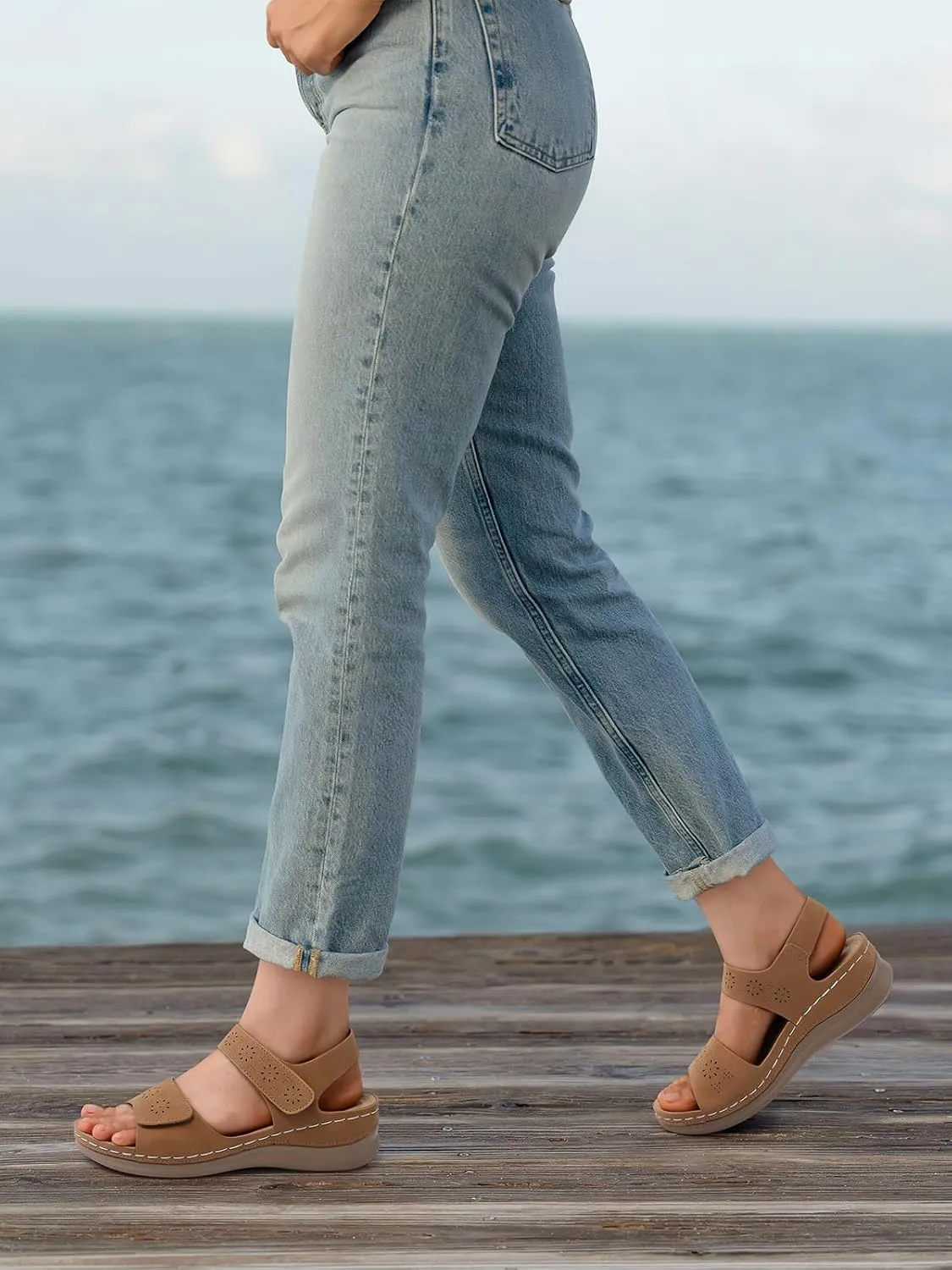 SHIBEVER Flat Sandals for Women Dressy: Comfortable Flats Sandals Women Open Toe Ankle Strap Walking Shoes Summer