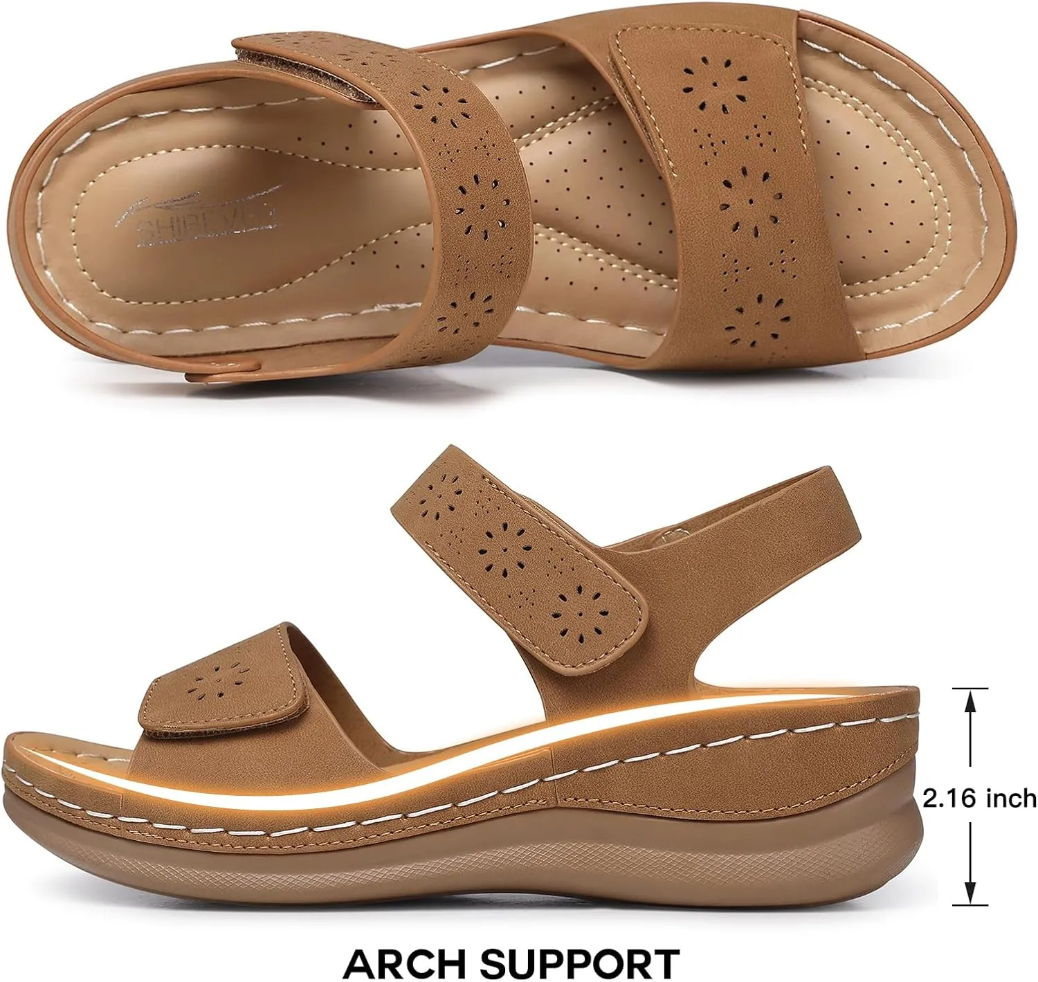 SHIBEVER Flat Sandals for Women Dressy: Comfortable Flats Sandals Women Open Toe Ankle Strap Walking Shoes Summer