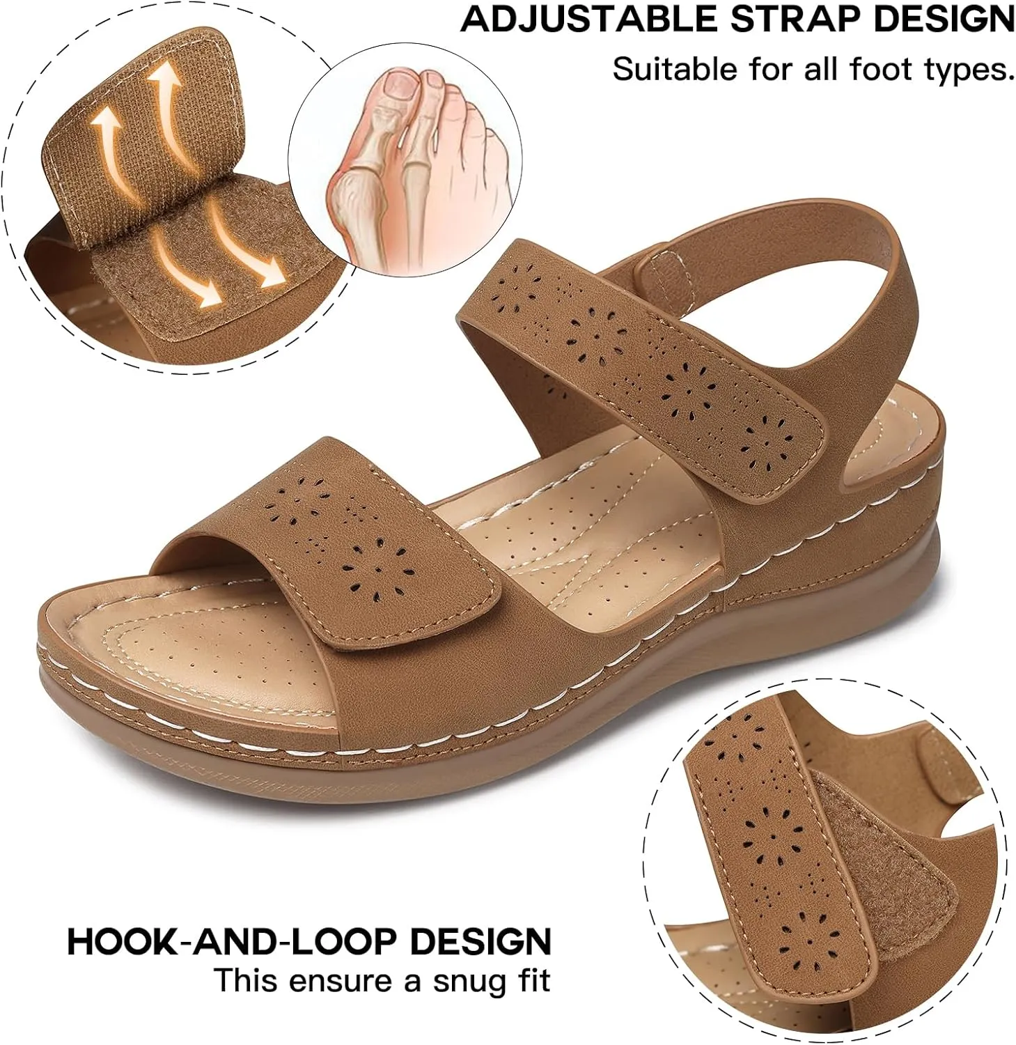 SHIBEVER Flat Sandals for Women Dressy: Comfortable Flats Sandals Women Open Toe Ankle Strap Walking Shoes Summer