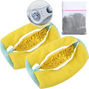 Shoe Washing Machine Bag, Large Shoe Bags Washing, Unbloo Laundry Shoe Bag, Unstain Sneaker Tennis Shoe Washing Bag, Shoe Laundry Cleaning Bag Washer (Yellow)