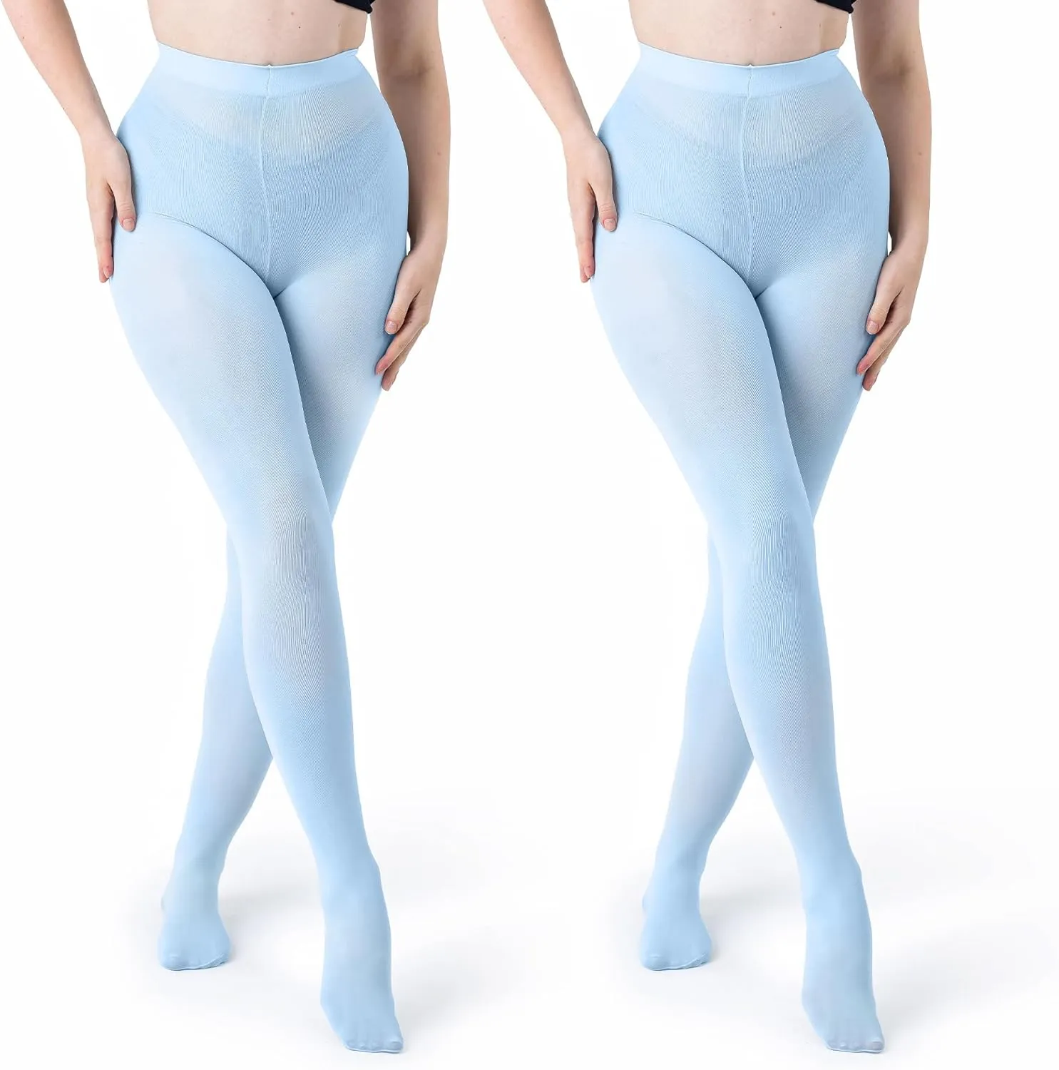 Silky Toes Women's Opaque Tights 1 or 2 Pairs -Black White And Colored Tights for Women