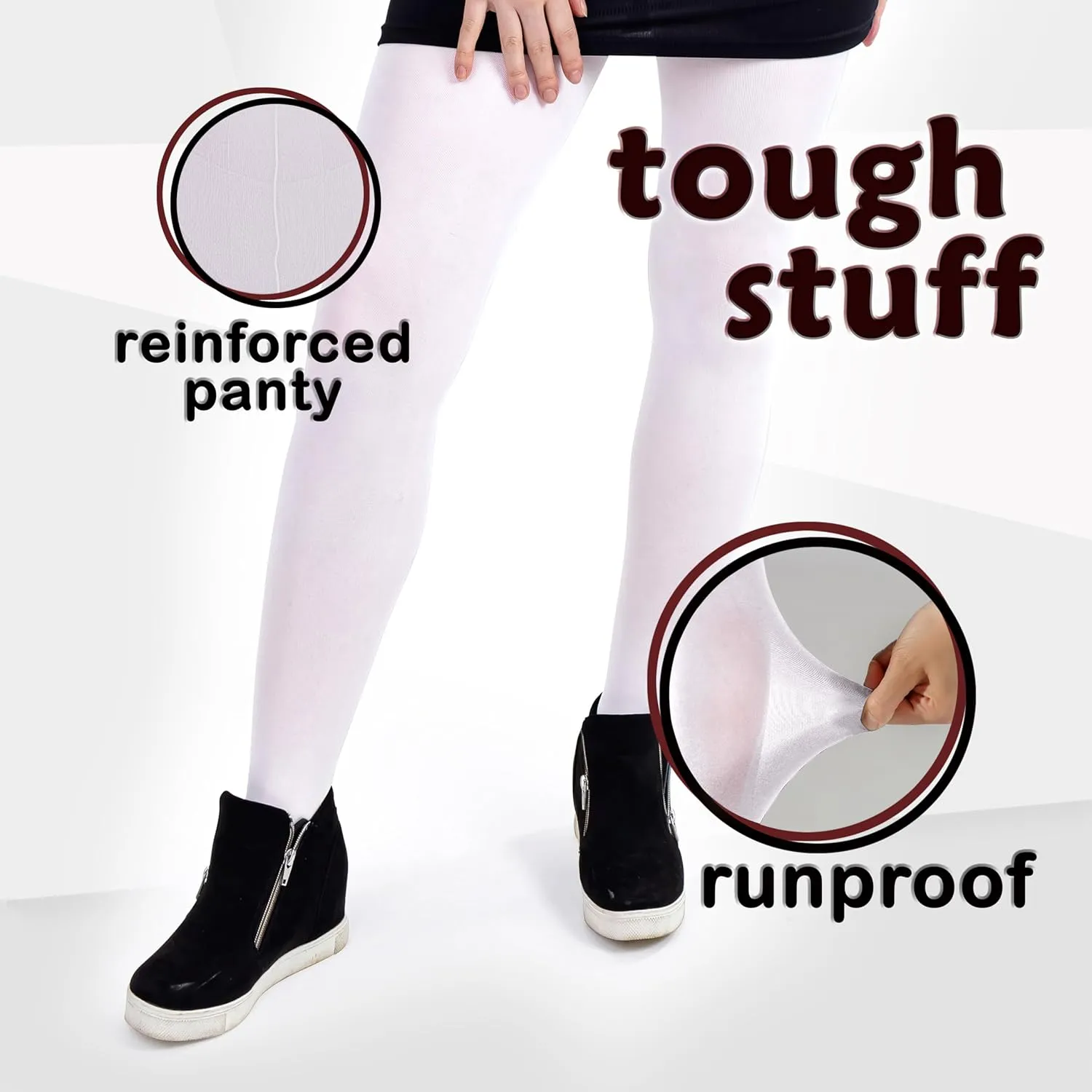 Silky Toes Women's Opaque Tights 1 or 2 Pairs -Black White And Colored Tights for Women