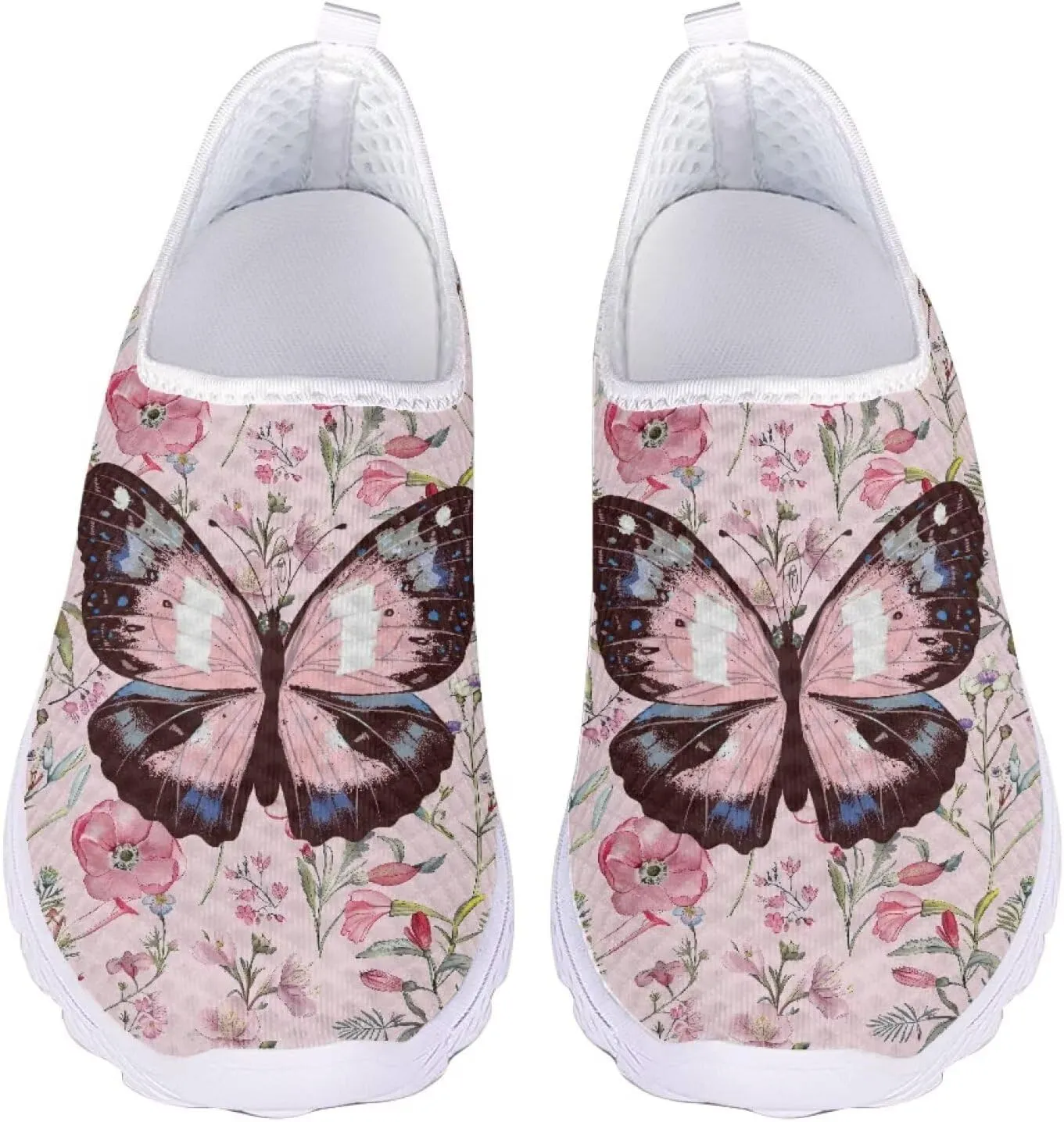 Slip On Walking Shoes for Womens Breathable Running Tennis Sneakers Comfort Anti-Slip Athletic Shoe for Travel Size 5.5-11.5 White Sole