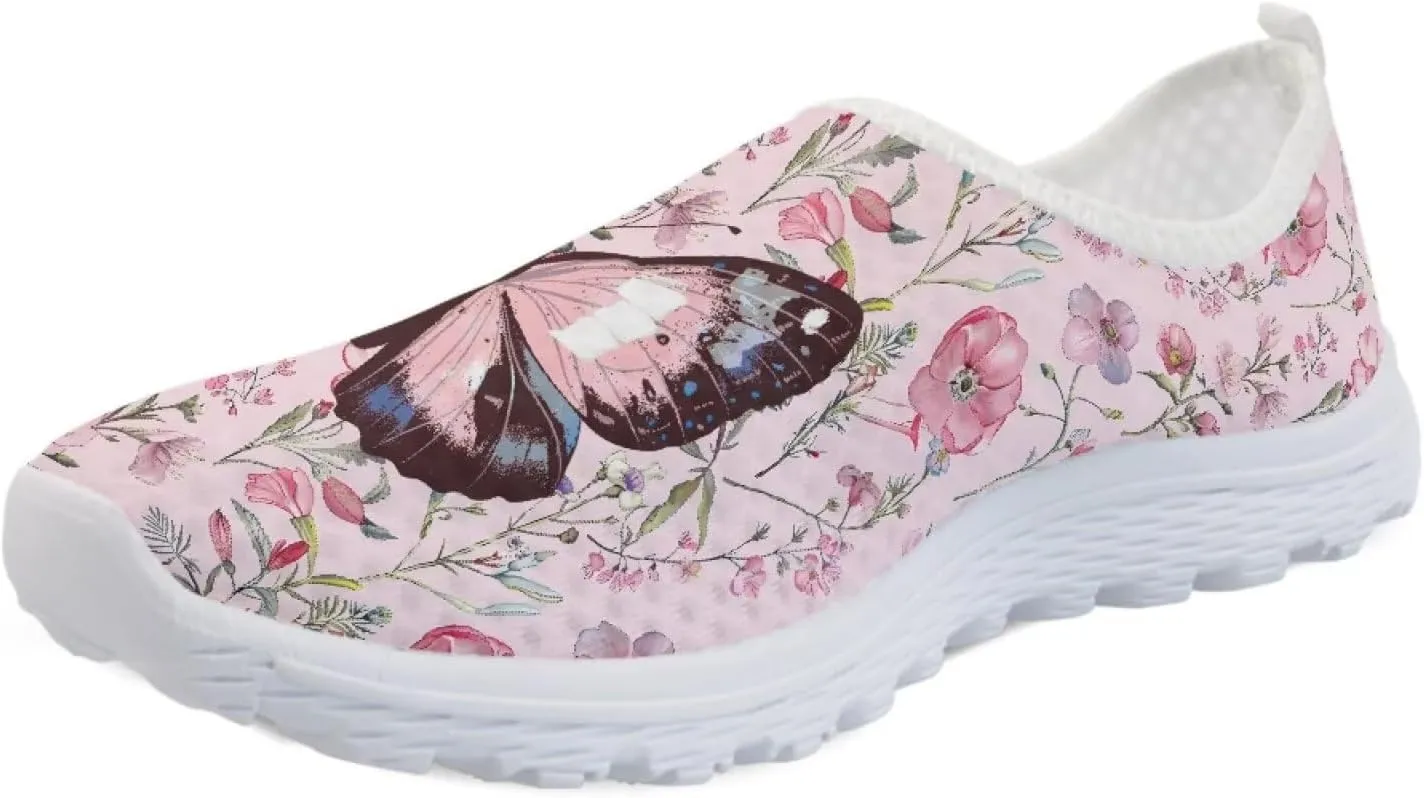 Slip On Walking Shoes for Womens Breathable Running Tennis Sneakers Comfort Anti-Slip Athletic Shoe for Travel Size 5.5-11.5 White Sole
