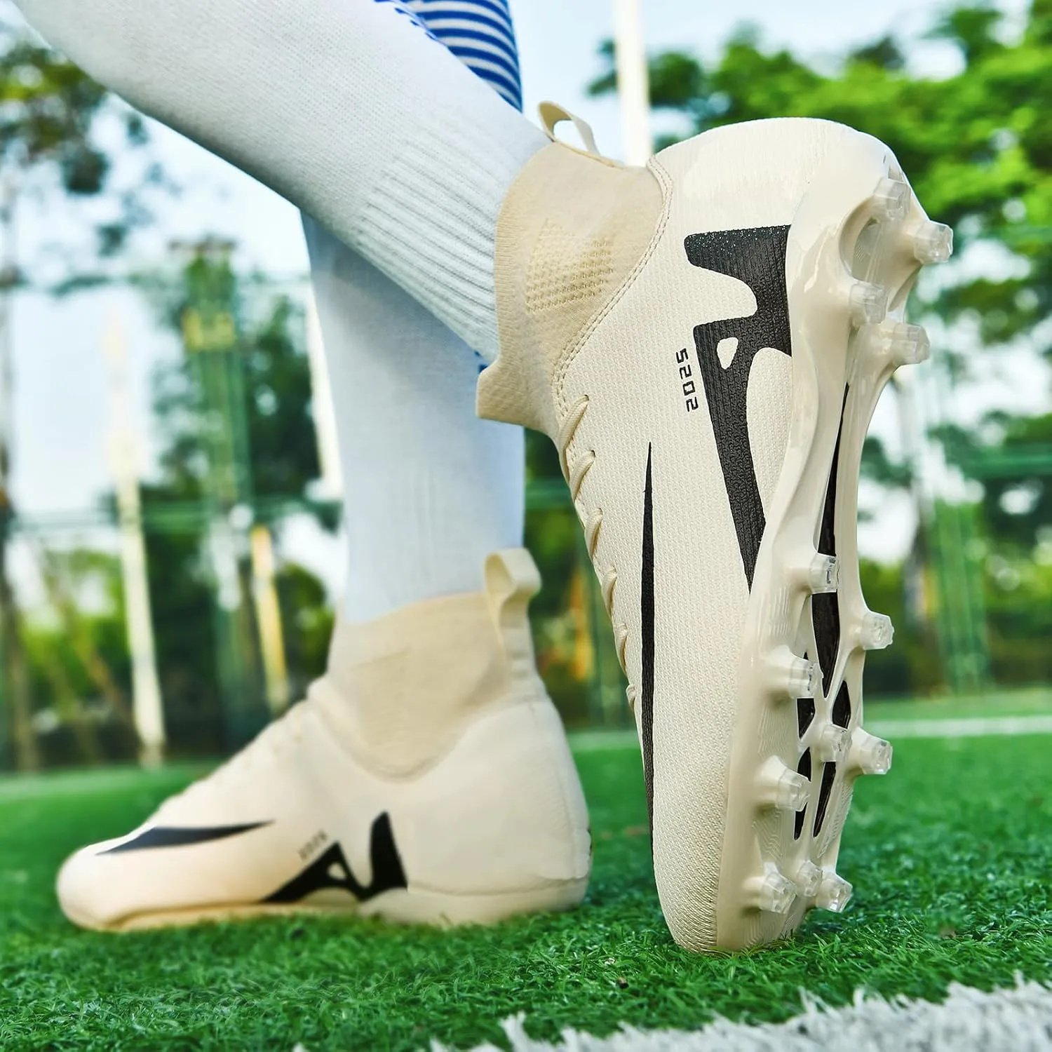Soccer Cleats for Mens Womens Indoor Soccer Shoes Unisex Baseball Turf Shoes Youth Rugby Shoes Adult AG FG TF Football Boots Wide Training Sneaker