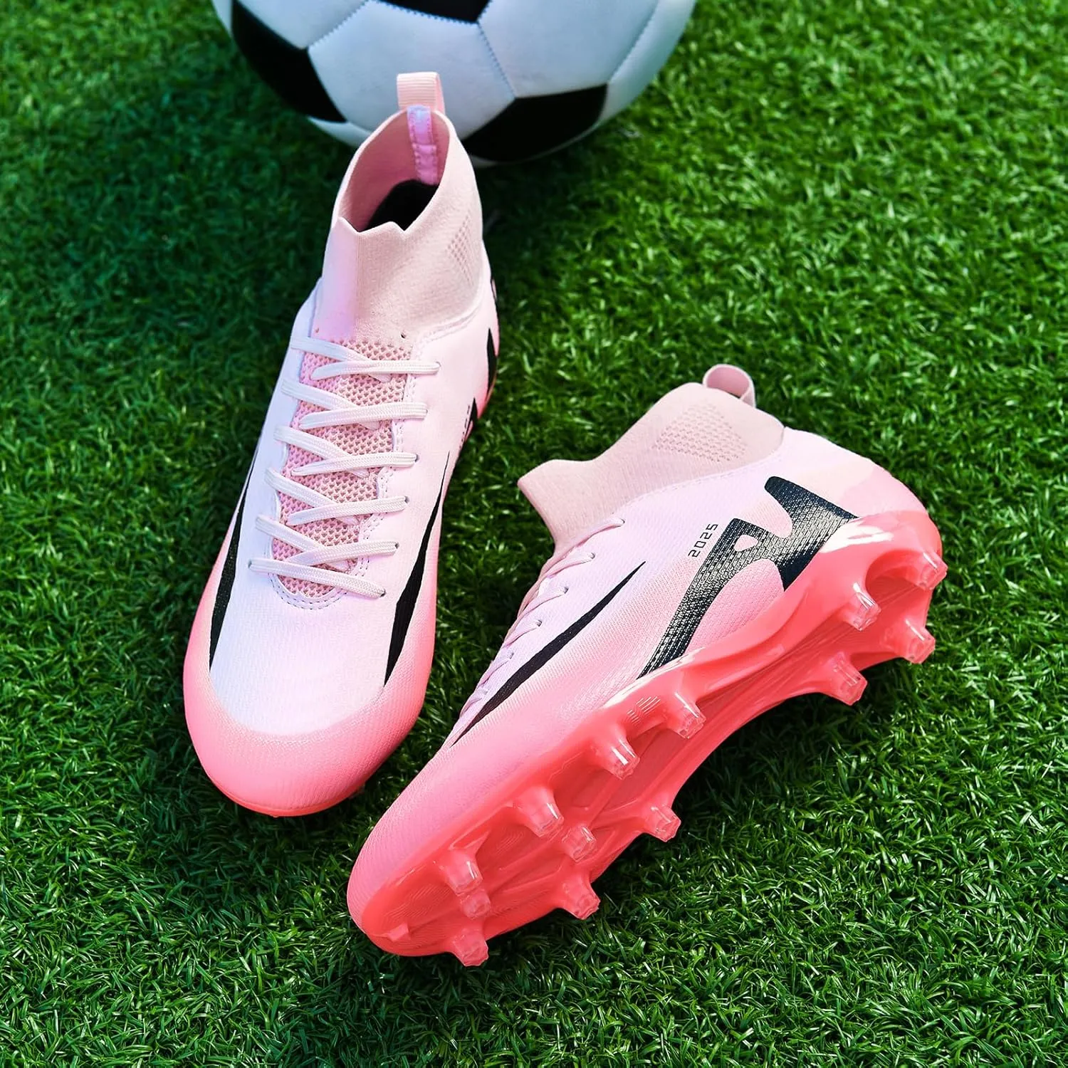 Soccer Cleats for Mens Womens Indoor Soccer Shoes Unisex Baseball Turf Shoes Youth Rugby Shoes Adult AG FG TF Football Boots Wide Training Sneaker