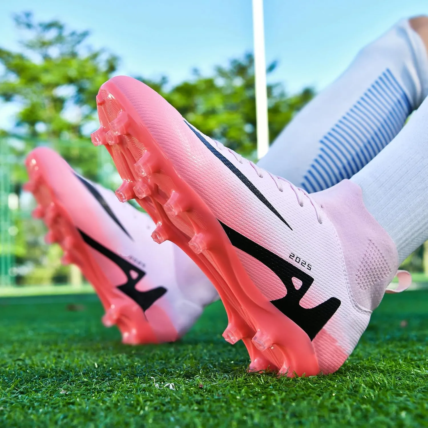 Soccer Cleats for Mens Womens Indoor Soccer Shoes Unisex Baseball Turf Shoes Youth Rugby Shoes Adult AG FG TF Football Boots Wide Training Sneaker