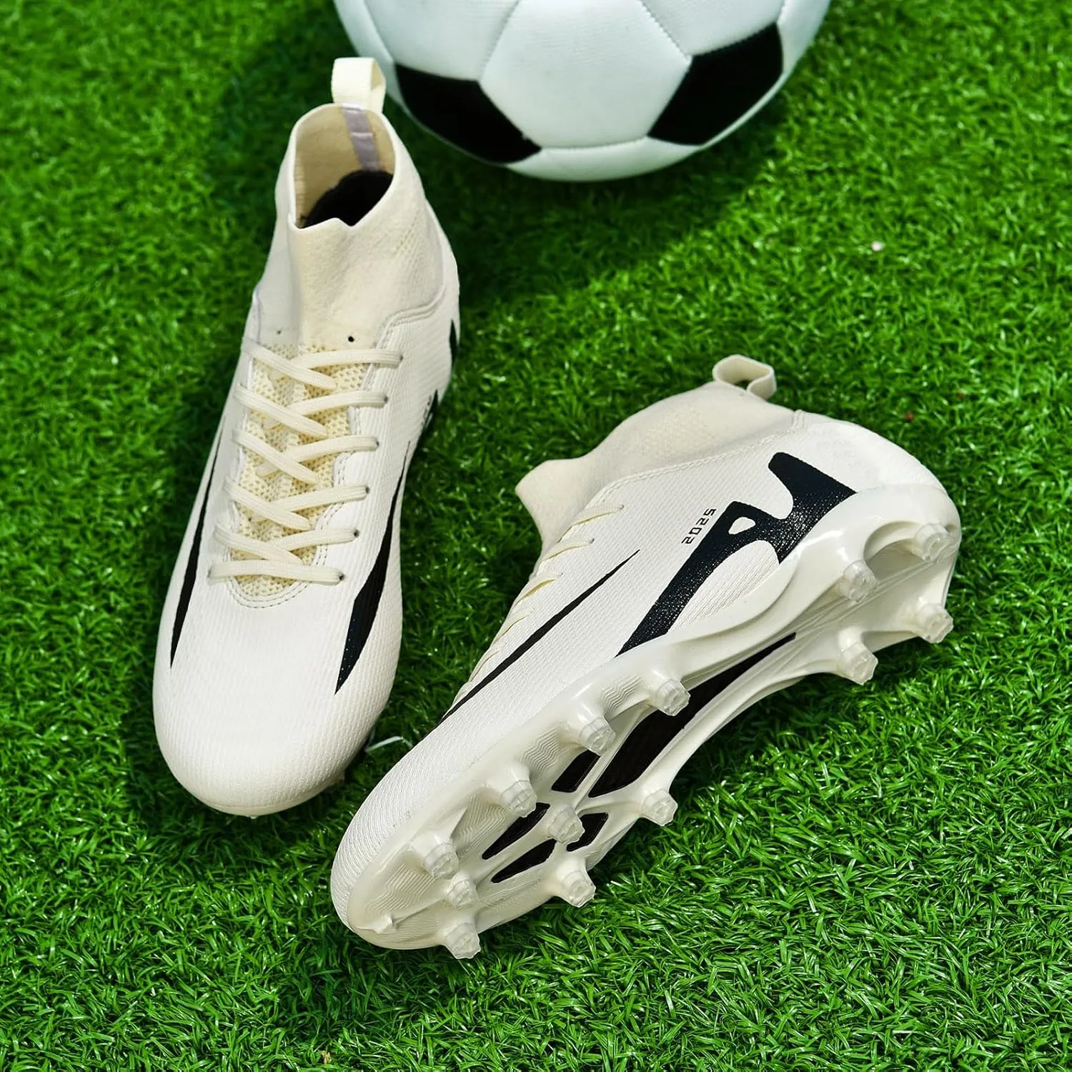 Soccer Cleats for Mens Womens Indoor Soccer Shoes Unisex Baseball Turf Shoes Youth Rugby Shoes Adult AG FG TF Football Boots Wide Training Sneaker