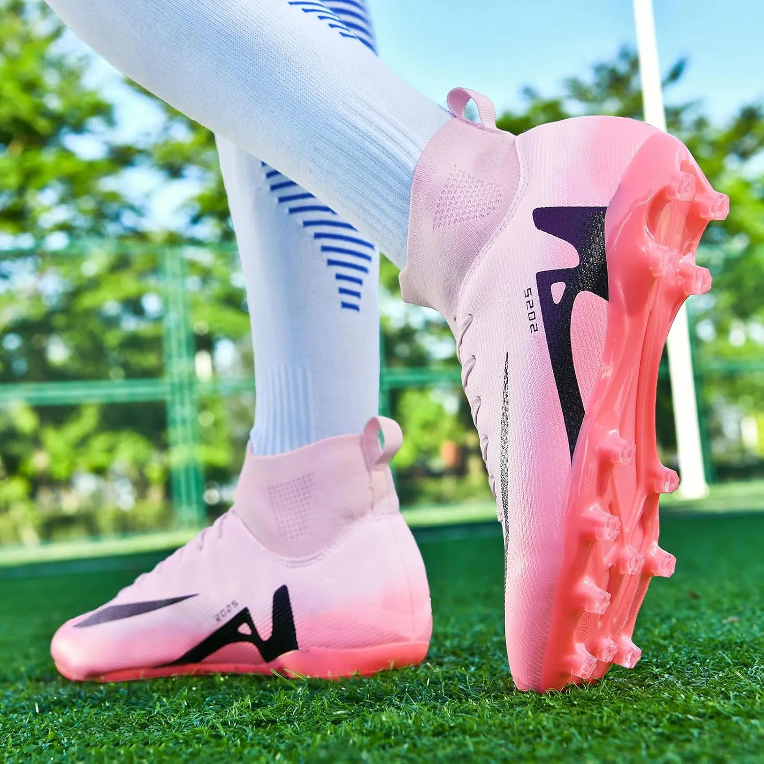 Soccer Cleats for Mens Womens Indoor Soccer Shoes Unisex Baseball Turf Shoes Youth Rugby Shoes Adult AG FG TF Football Boots Wide Training Sneaker