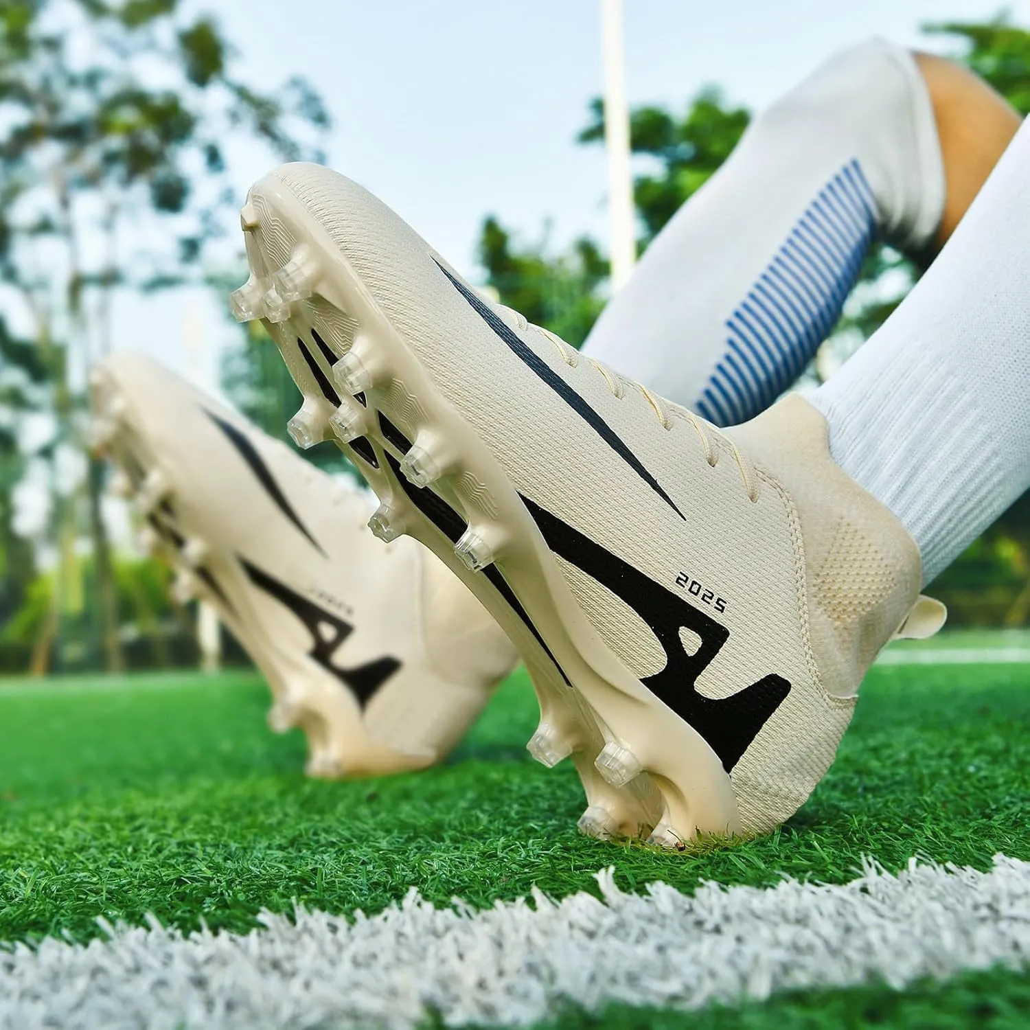 Soccer Cleats for Mens Womens Indoor Soccer Shoes Unisex Baseball Turf Shoes Youth Rugby Shoes Adult AG FG TF Football Boots Wide Training Sneaker