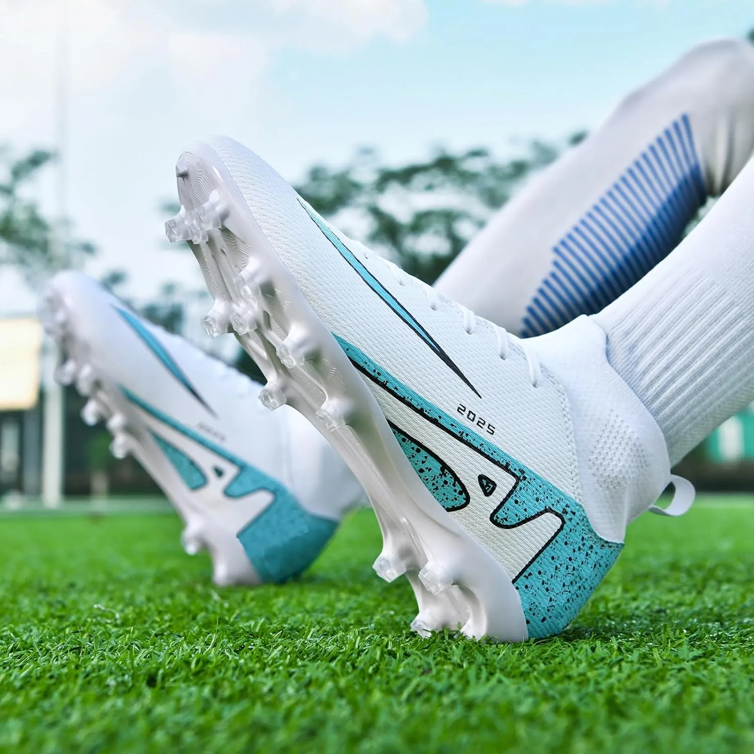 Soccer Cleats for Mens Womens Indoor Soccer Shoes Unisex Baseball Turf Shoes Youth Rugby Shoes Adult AG FG TF Football Boots Wide Training Sneaker