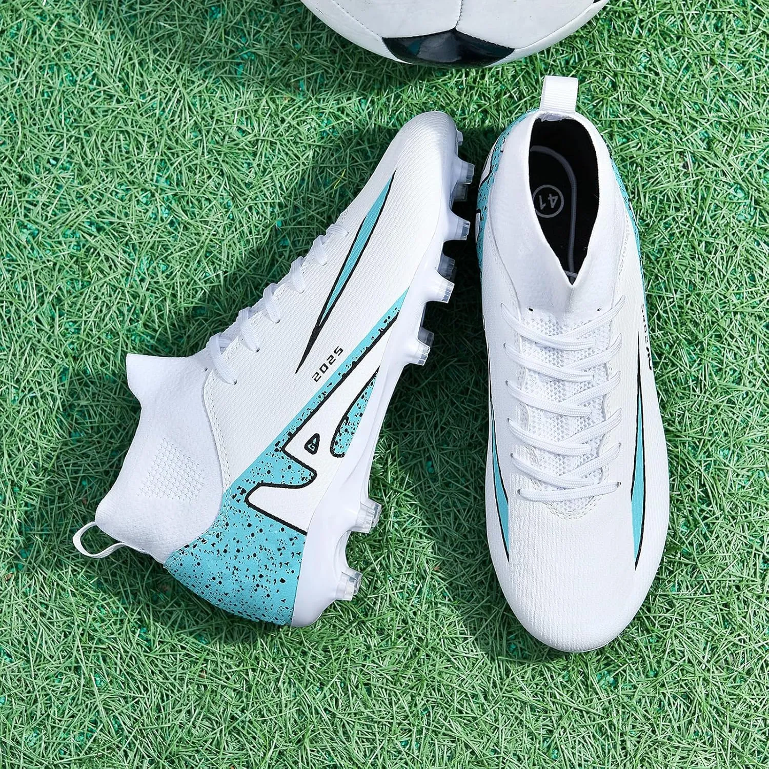 Soccer Cleats for Mens Womens Indoor Soccer Shoes Unisex Baseball Turf Shoes Youth Rugby Shoes Adult AG FG TF Football Boots Wide Training Sneaker