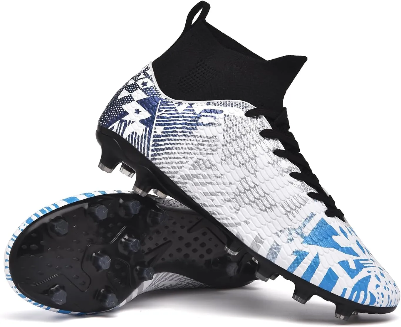 Soccer Cleats Mens Professional High Top Indoor Soccer Shoes Outdoor AG/FG Adults Youth Boys Football Training Sneakers