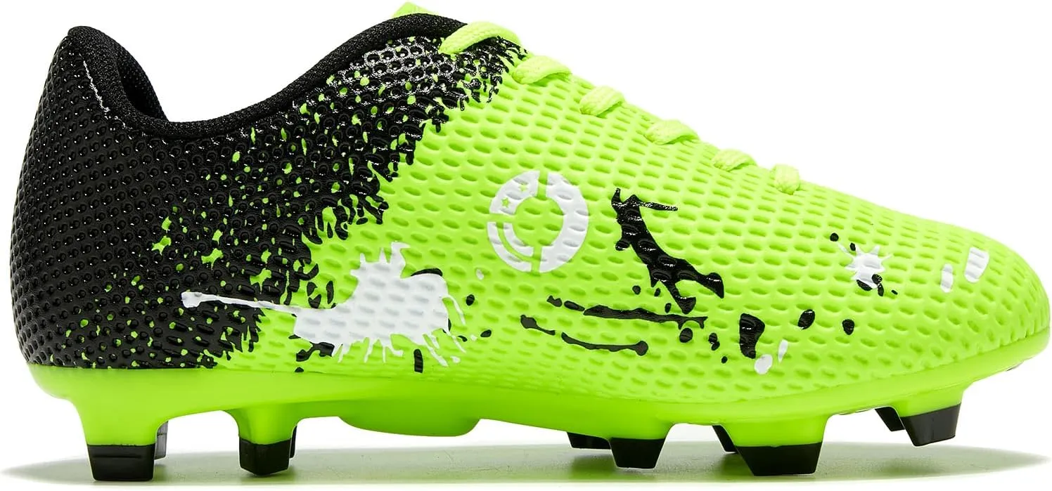 Soccer Shoes for Boys Pink Soccer Cleats Breathable Athletic Toddler Black Football Boots for Outdoor Indoor Soccer Shoes for Girls AG/FG