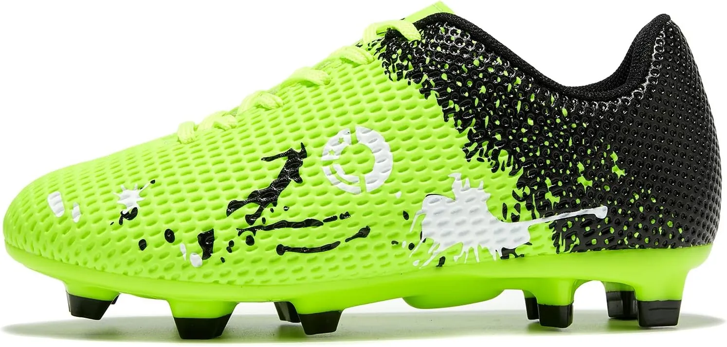 Soccer Shoes for Boys Pink Soccer Cleats Breathable Athletic Toddler Black Football Boots for Outdoor Indoor Soccer Shoes for Girls AG/FG