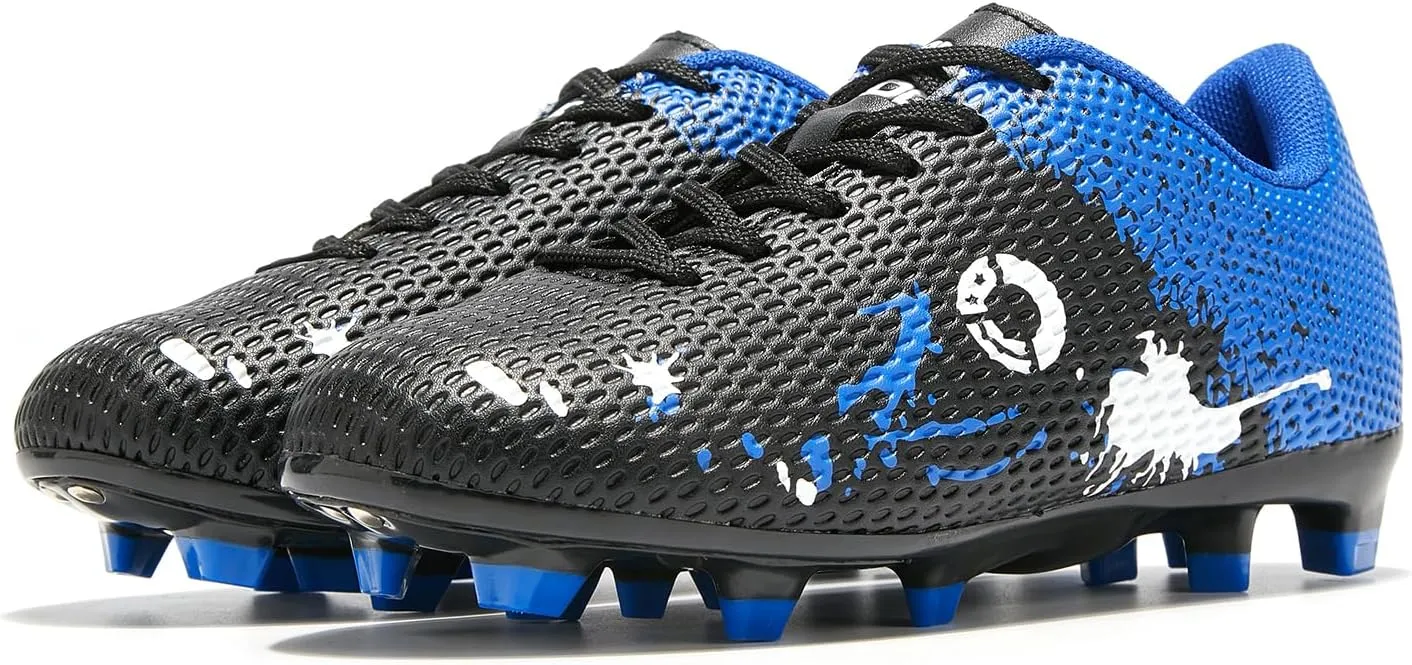 Soccer Shoes for Boys Pink Soccer Cleats Breathable Athletic Toddler Black Football Boots for Outdoor Indoor Soccer Shoes for Girls AG/FG