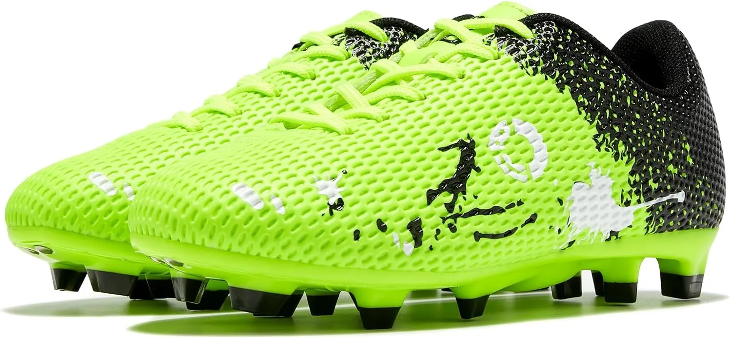 Soccer Shoes for Boys Pink Soccer Cleats Breathable Athletic Toddler Black Football Boots for Outdoor Indoor Soccer Shoes for Girls AG/FG