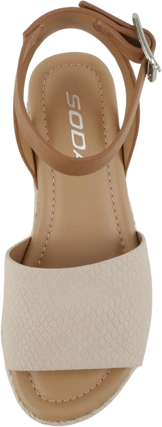 SODA Clip Womens Casual Espadrilles Trim Flatform Studded Wedge