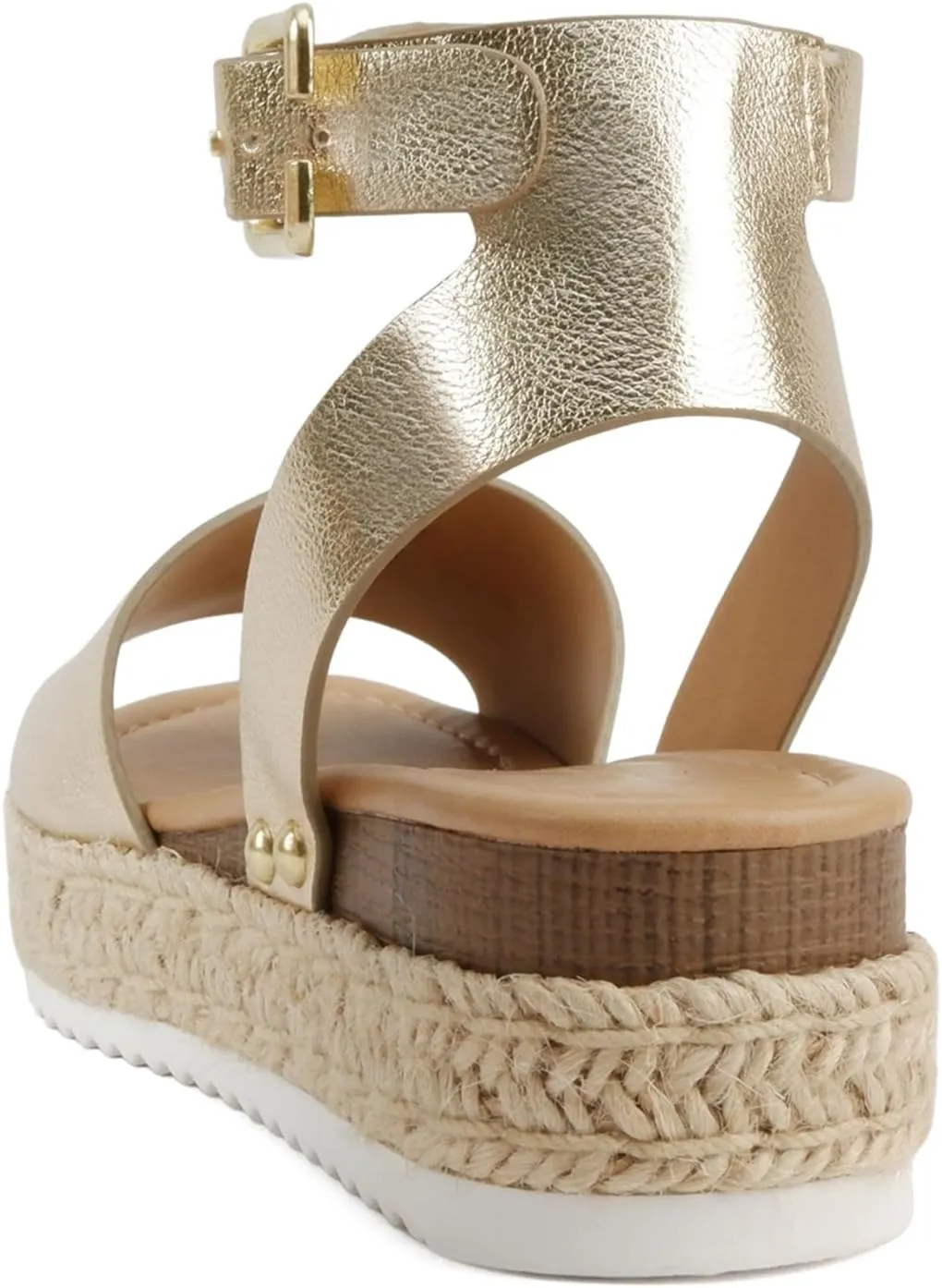 SODA Clip Womens Casual Espadrilles Trim Flatform Studded Wedge