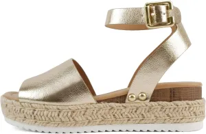 SODA Clip Womens Casual Espadrilles Trim Flatform Studded Wedge