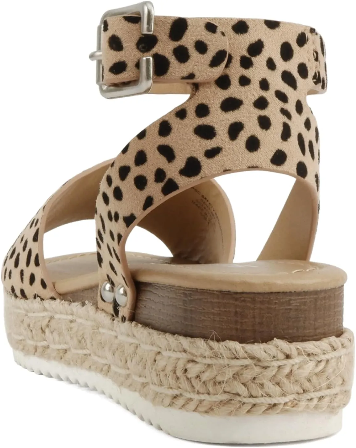 SODA Clip Womens Casual Espadrilles Trim Flatform Studded Wedge