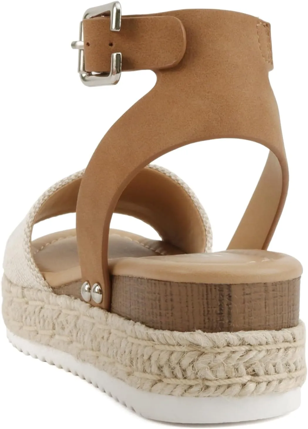 SODA Clip Womens Casual Espadrilles Trim Flatform Studded Wedge