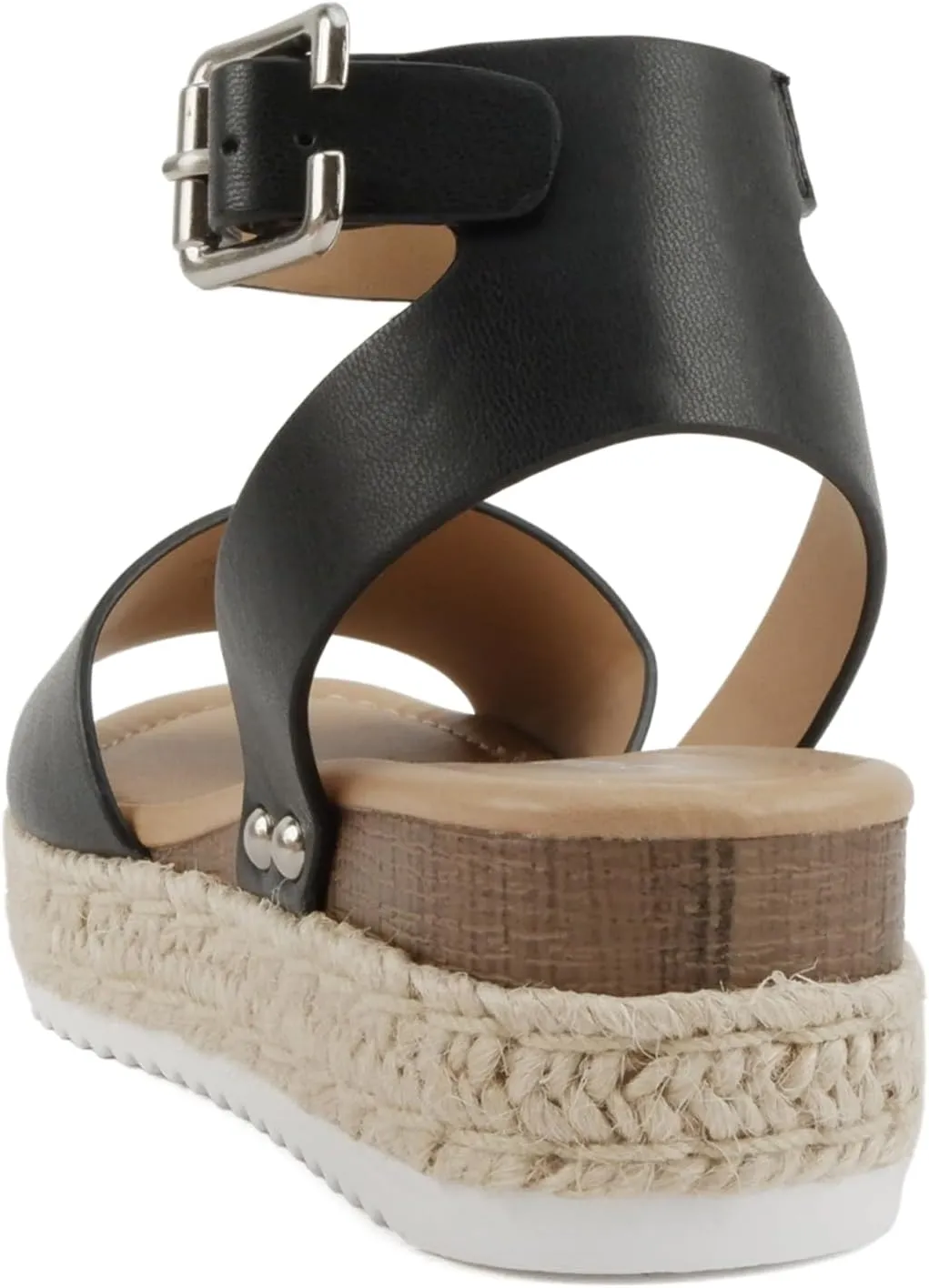 SODA Clip Womens Casual Espadrilles Trim Flatform Studded Wedge