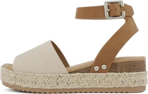SODA Clip Womens Casual Espadrilles Trim Flatform Studded Wedge