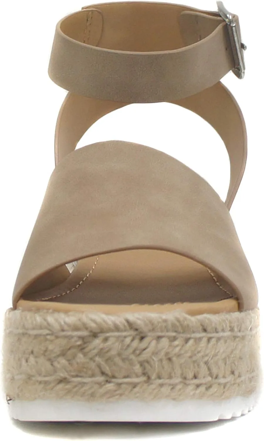 SODA Clip Womens Casual Espadrilles Trim Flatform Studded Wedge