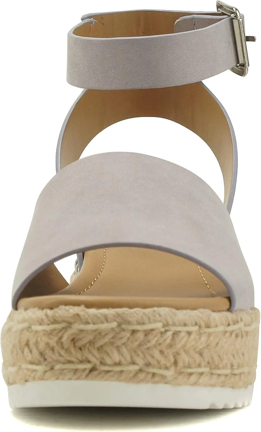 Soda Topic Open Toe Buckle Ankle Strap Espadrilles Flatform Wedge Casual Sandal