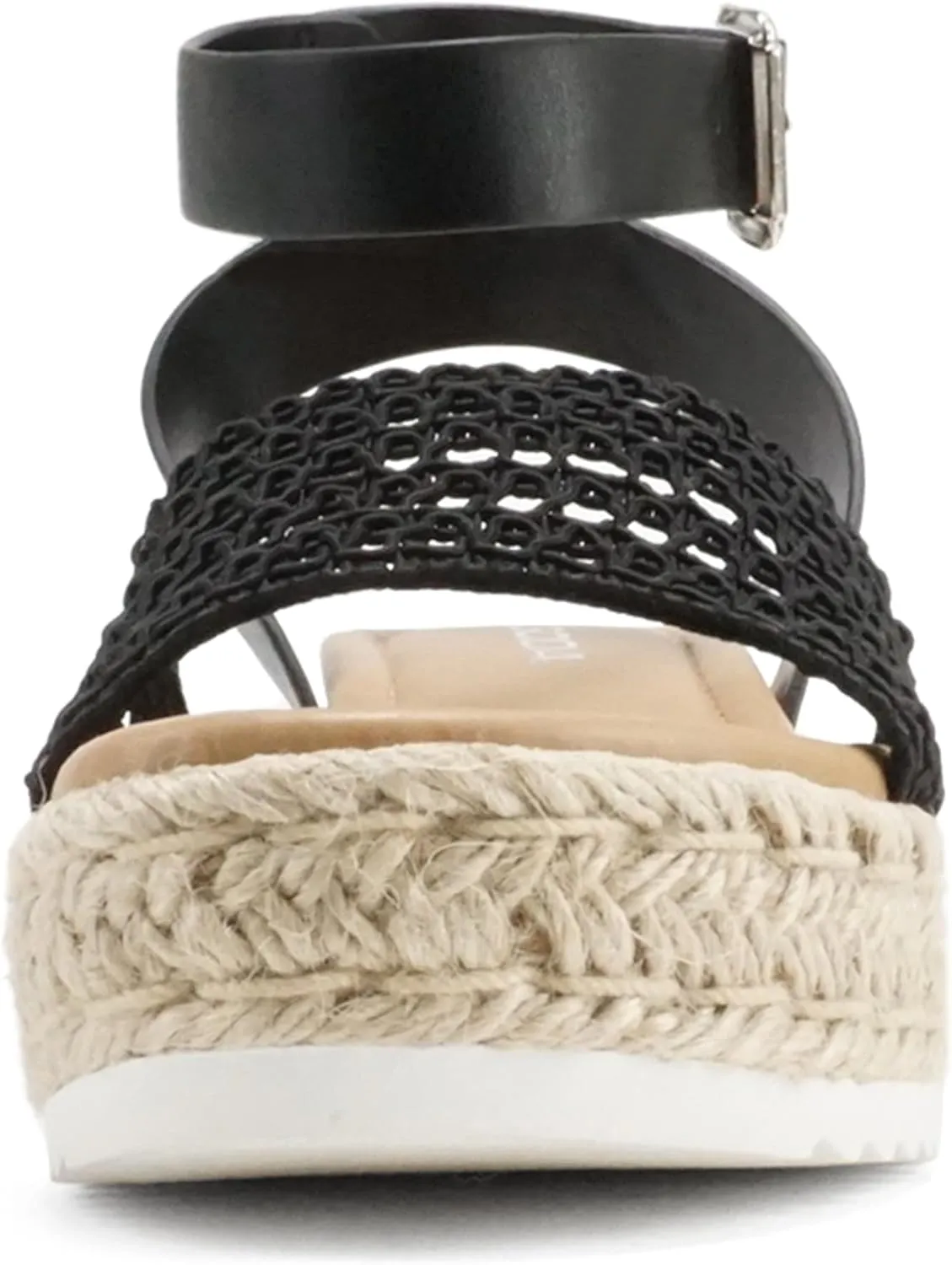 Soda Topic Open Toe Buckle Ankle Strap Espadrilles Flatform Wedge Casual Sandal