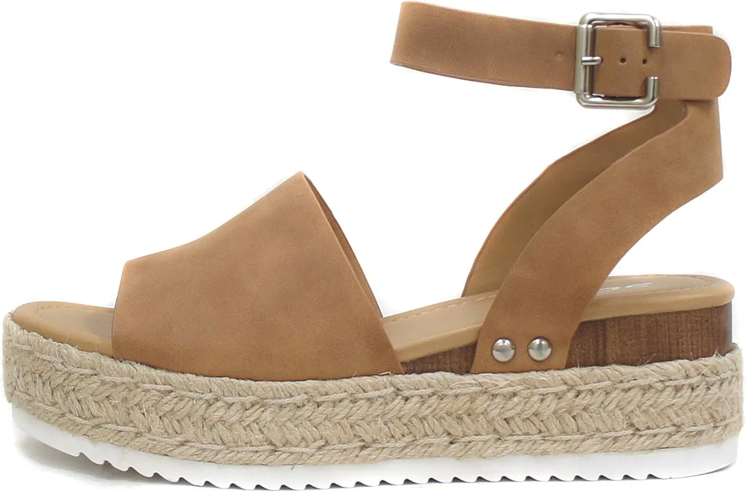 Soda Women's Topic Black Nubuck Syntheticsandals (Tan Nubuck, numeric_7)