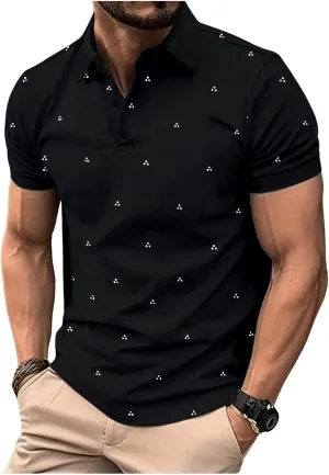 SOLY HUX Men's Golf Shirts Printed Tennis Shirt Short Sleeve Casual Collar Work T-Shirt Tops