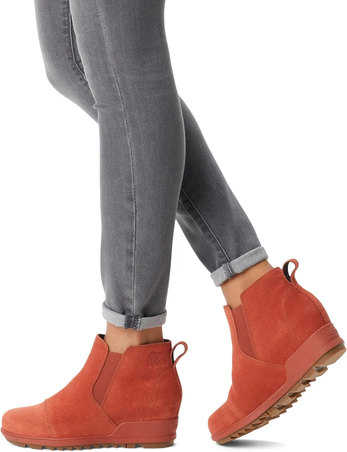 Sorel Women's Evie Pull-On Bootie — Waterproof Suede Leather — Wedge Ankle Booties