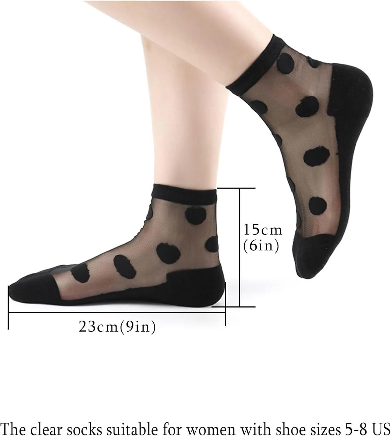 SOUTHRO 6 Pairs Sheer Mesh Socks for Women - Ankle High Transparent Tulle Socks