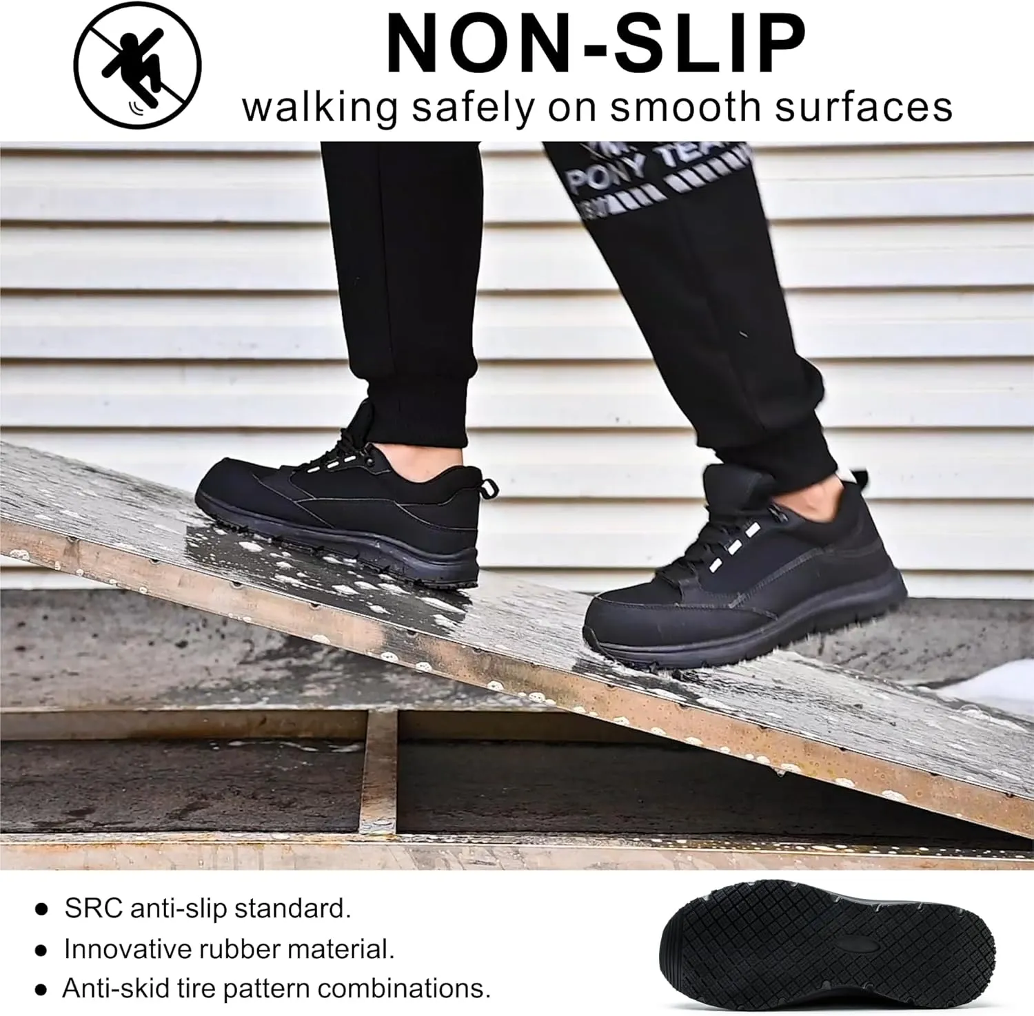 Steel Toe Non Slip Work Shoes for Men Women丨Waterproof Lightweight Safety Sneakers