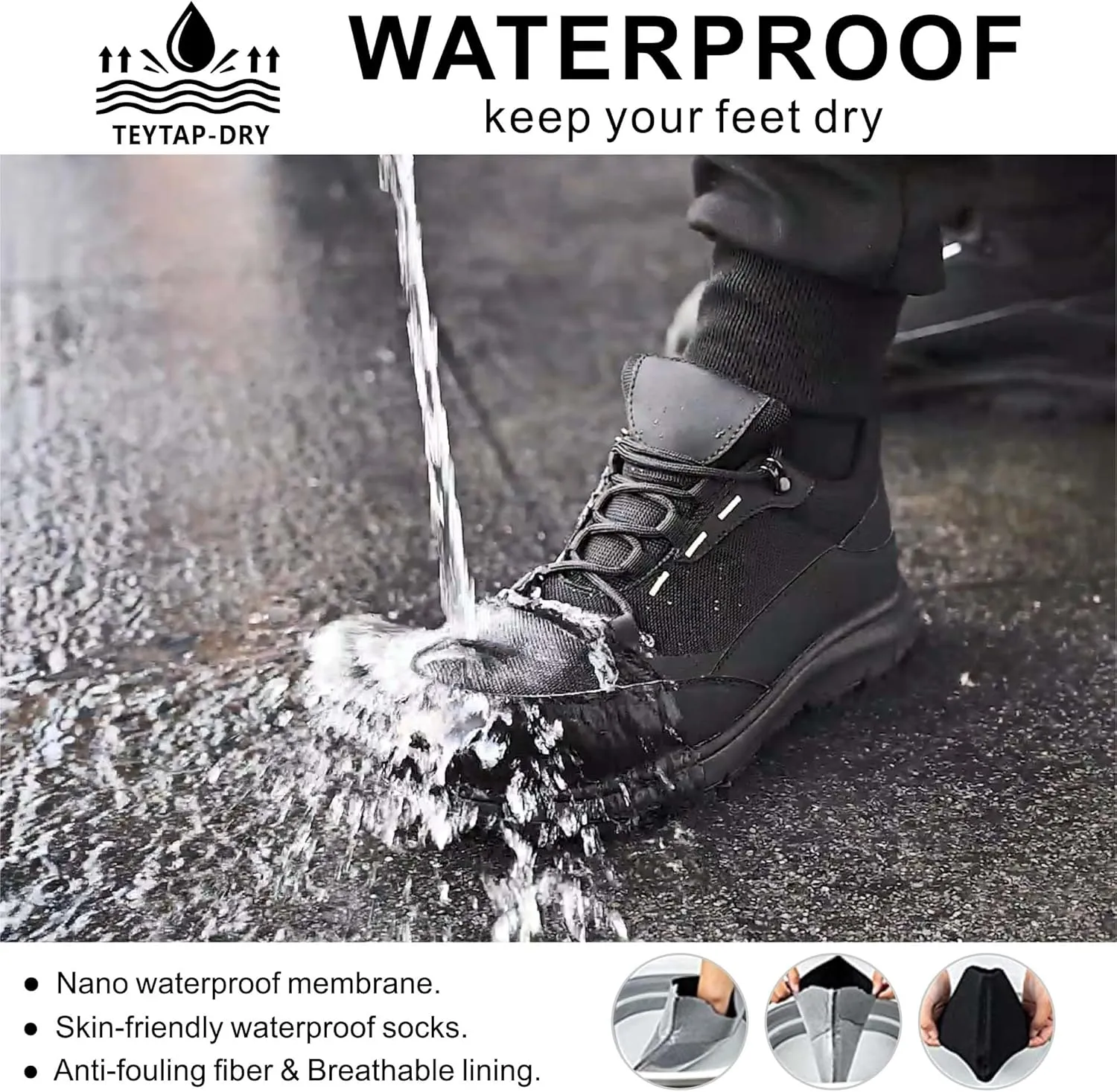 Steel Toe Non Slip Work Shoes for Men Women丨Waterproof Lightweight Safety Sneakers