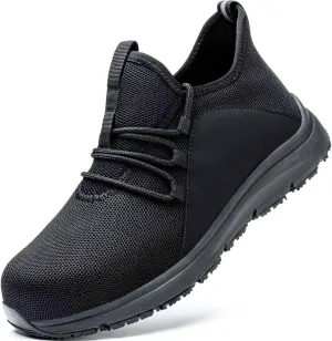Steel Toe Non Slip Work Shoes for Men Women丨Waterproof Lightweight Safety Sneakers