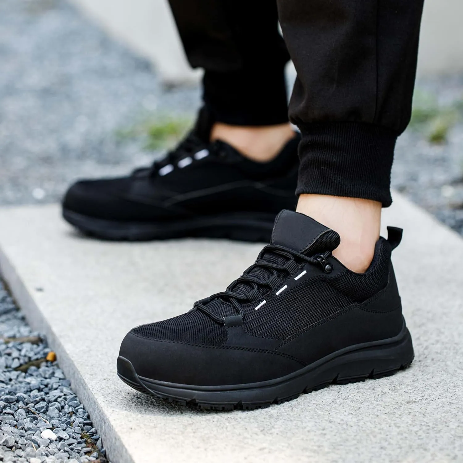 Steel Toe Non Slip Work Shoes for Men Women丨Waterproof Lightweight Safety Sneakers